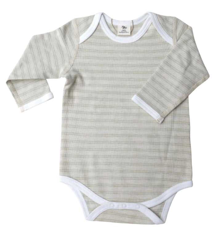 Pique Stripe Long Sleeve Body Suit