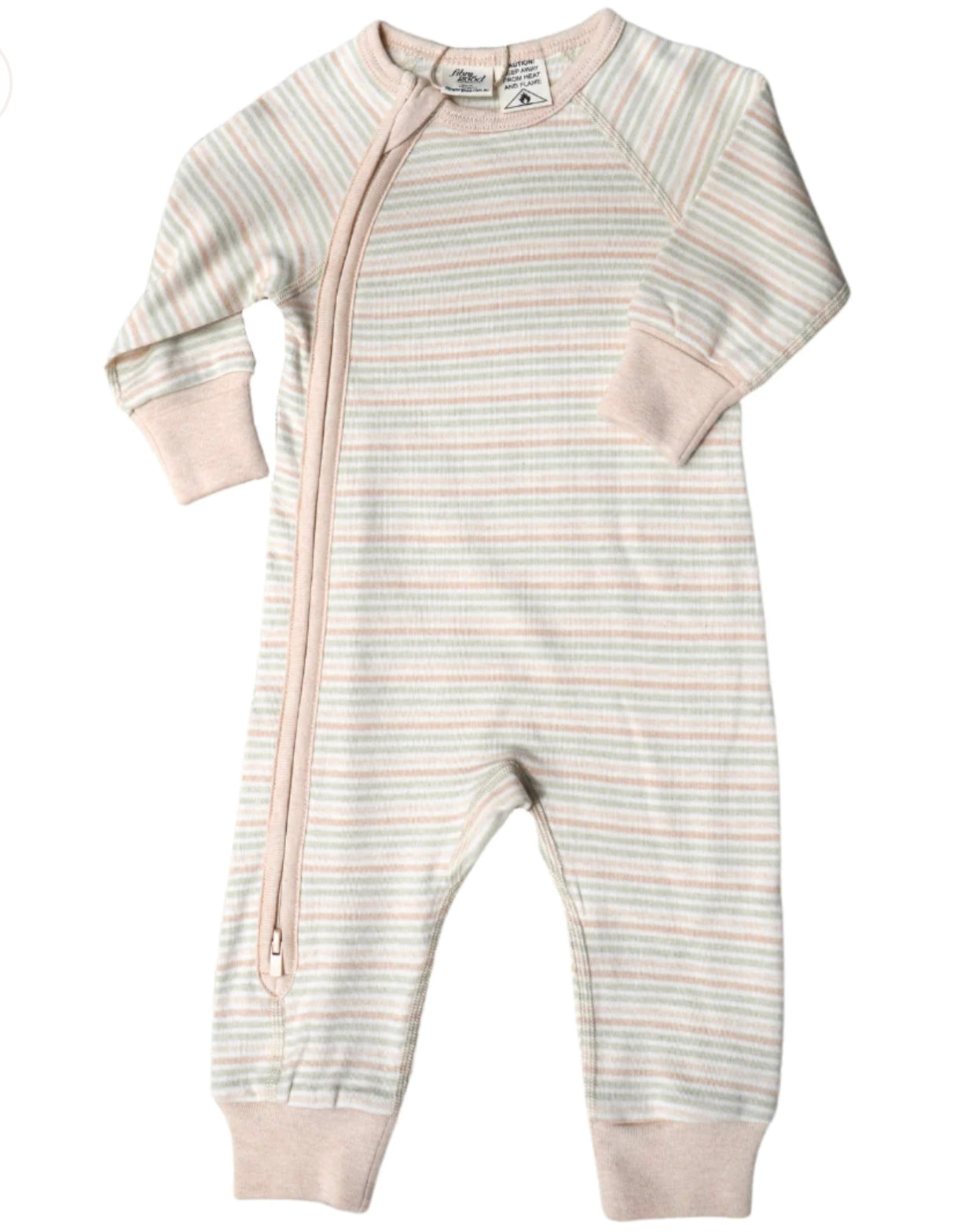 Striped Side Zip Long Sleeve Romper