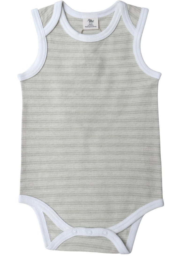 Pique Striped Sleeveless Body Suit