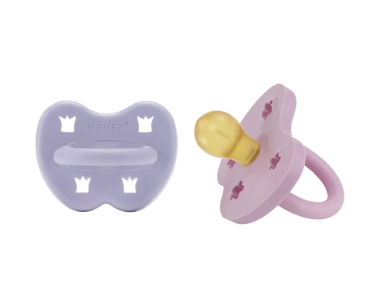 Hevea Dummy 2 Pack - Round - Dusty Violet & Light Orchid (3-36months)