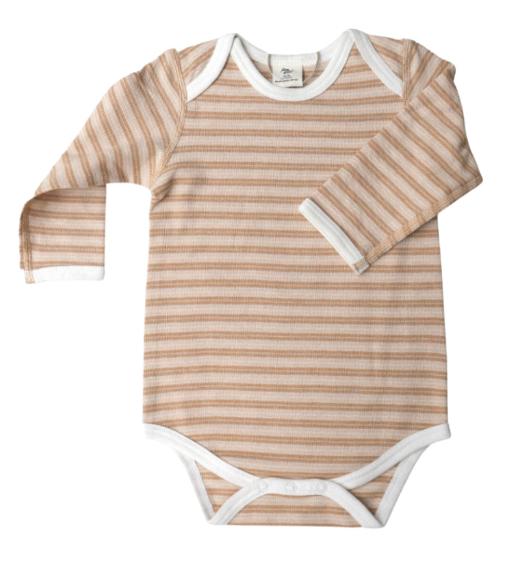 Pique Stripe Long Sleeve Body Suit