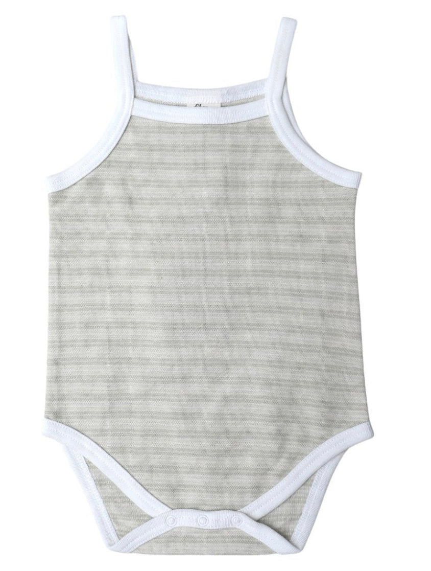 Pique Striped Singlet Body Suit