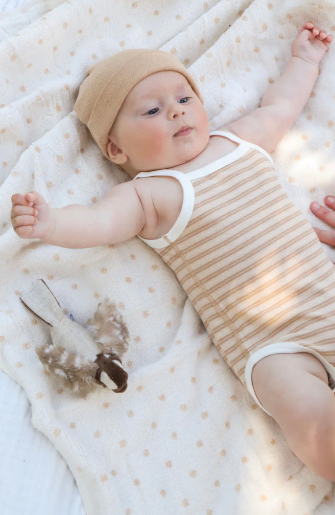 Pique Striped Singlet Body Suit