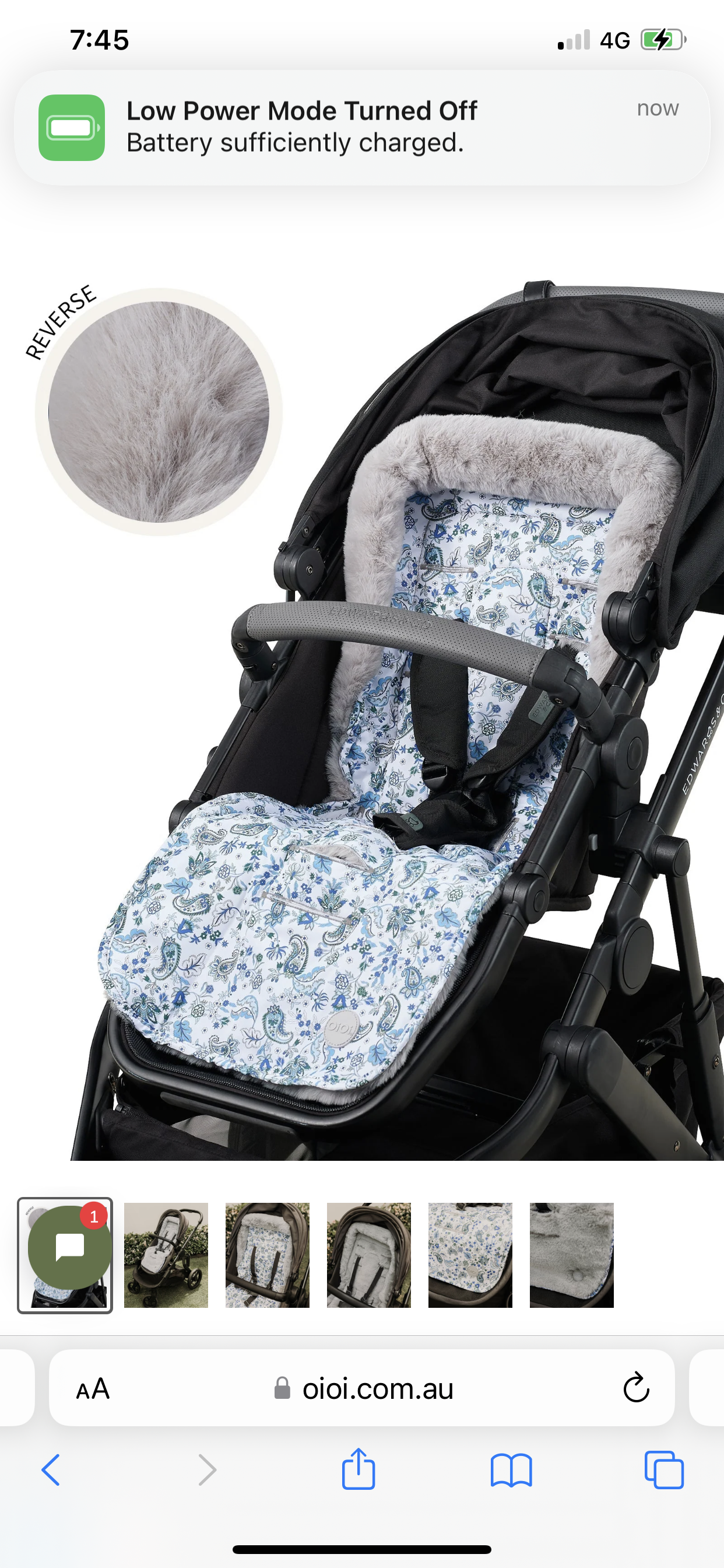 Cozy Fleece Pram Liner - Blue Paisley