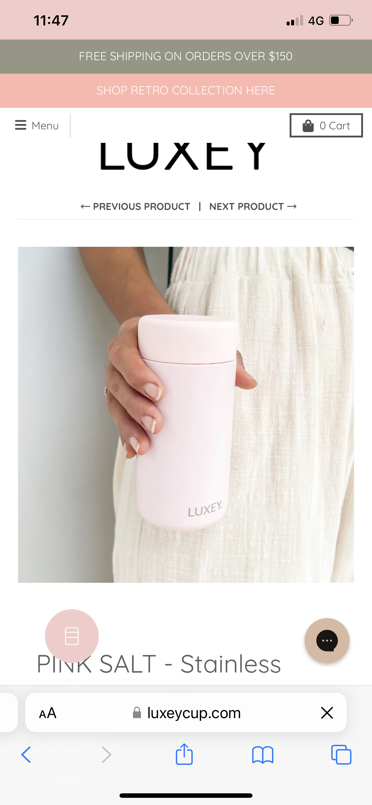 Pink ~ Stainless Steel Keep Cup