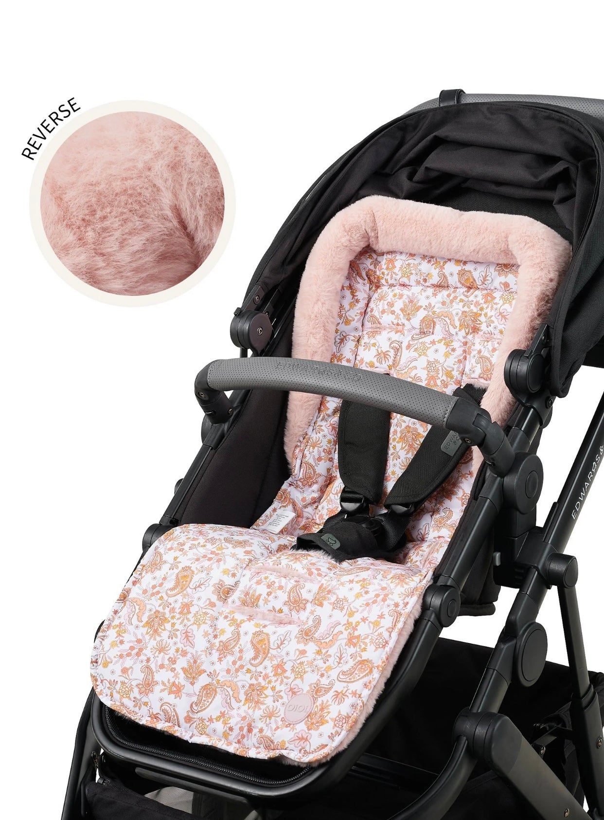 Cozy Fleece Pram Liner - Peach Paisley