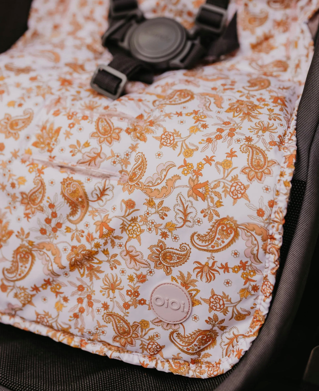 Cozy Fleece Pram Liner - Peach Paisley