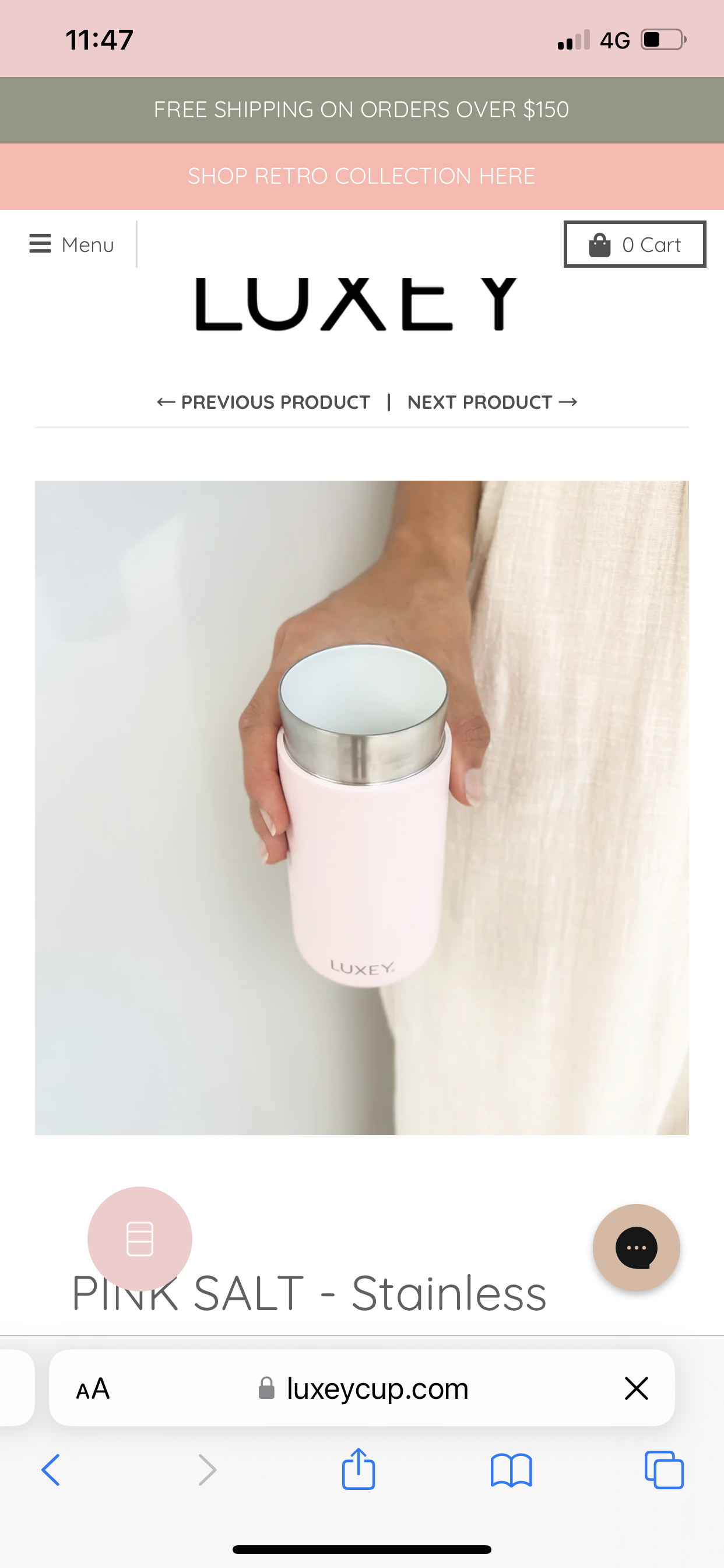 Pink ~ Stainless Steel Keep Cup