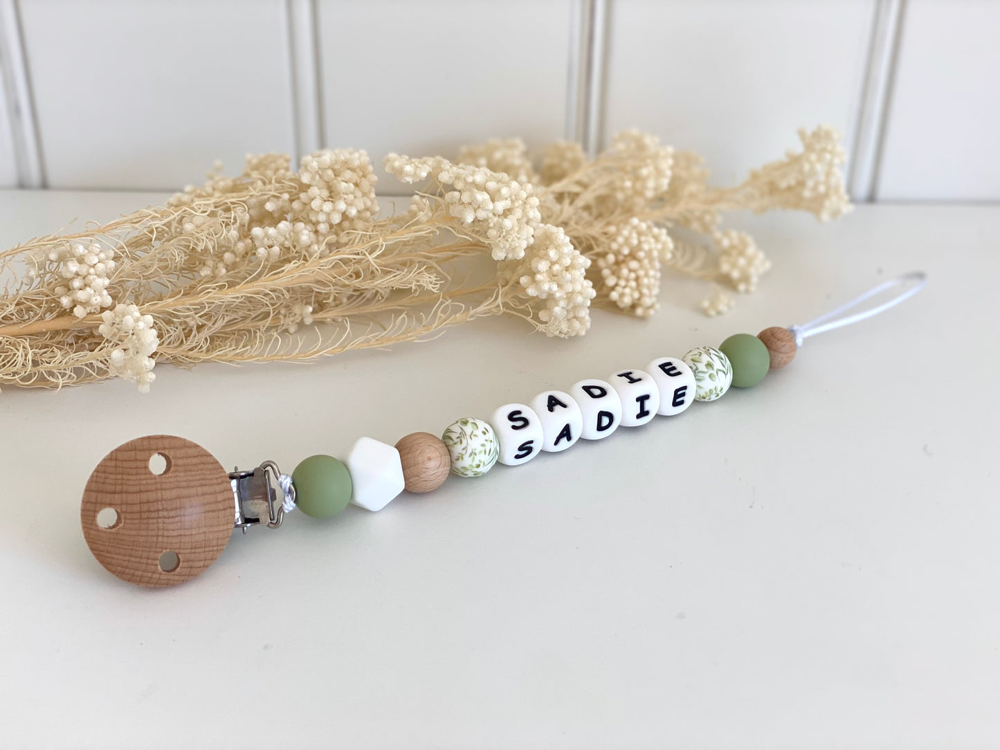 Green Tea Floral Dummy Clip
