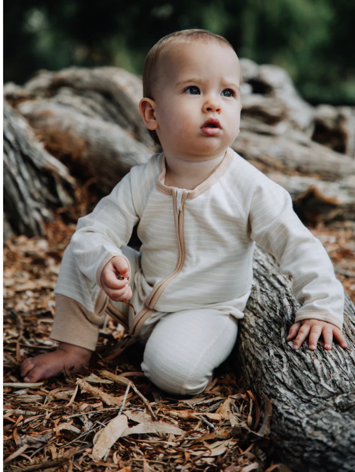 Striped Long Sleeve Zip Romper
