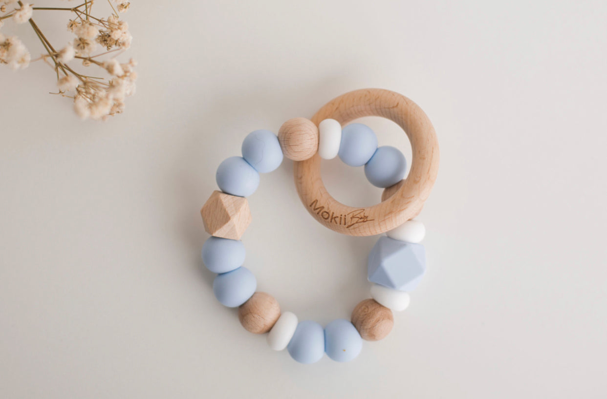 Baby Blue Teething Rattle