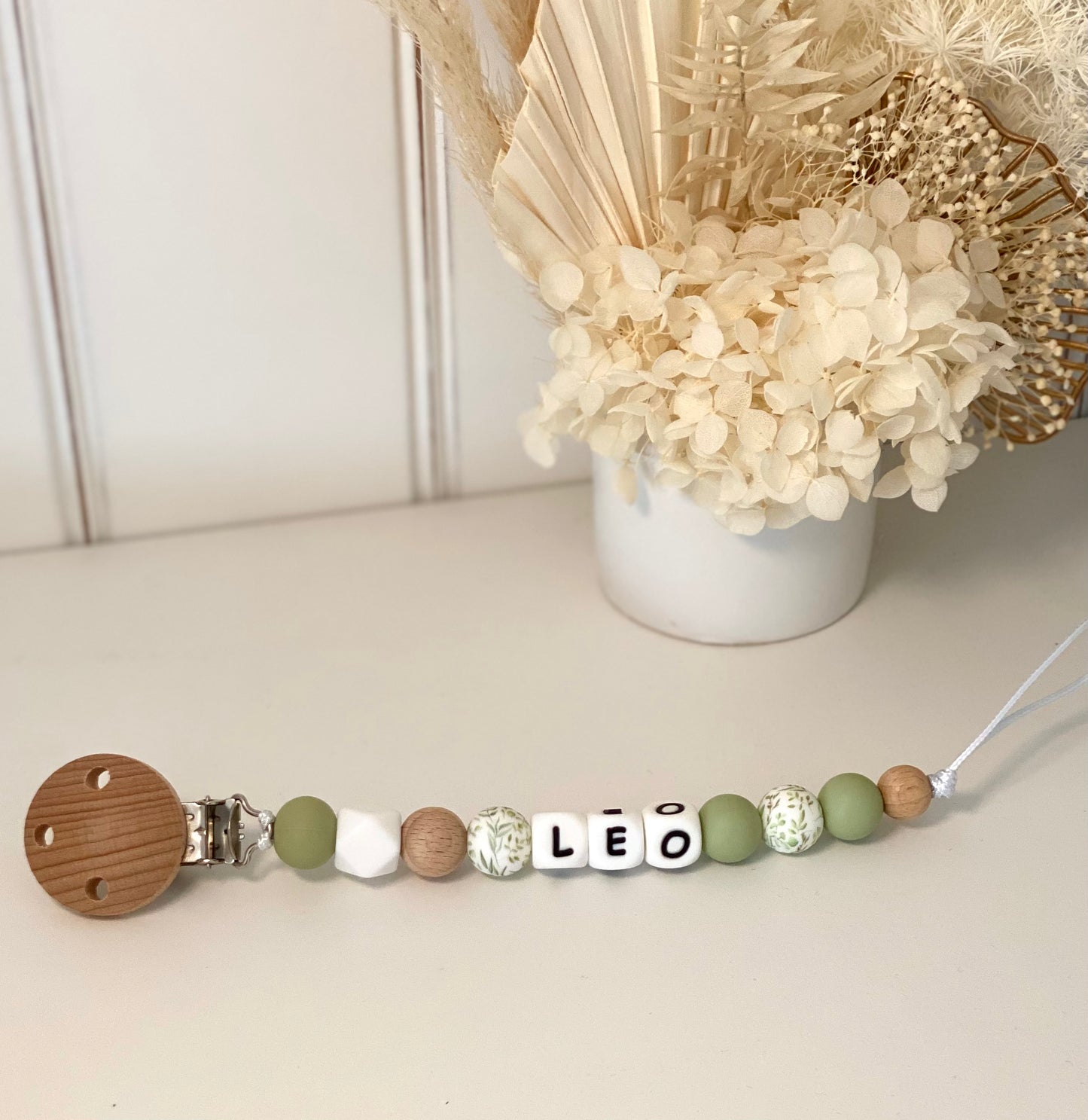 Green Tea Floral Dummy Clip