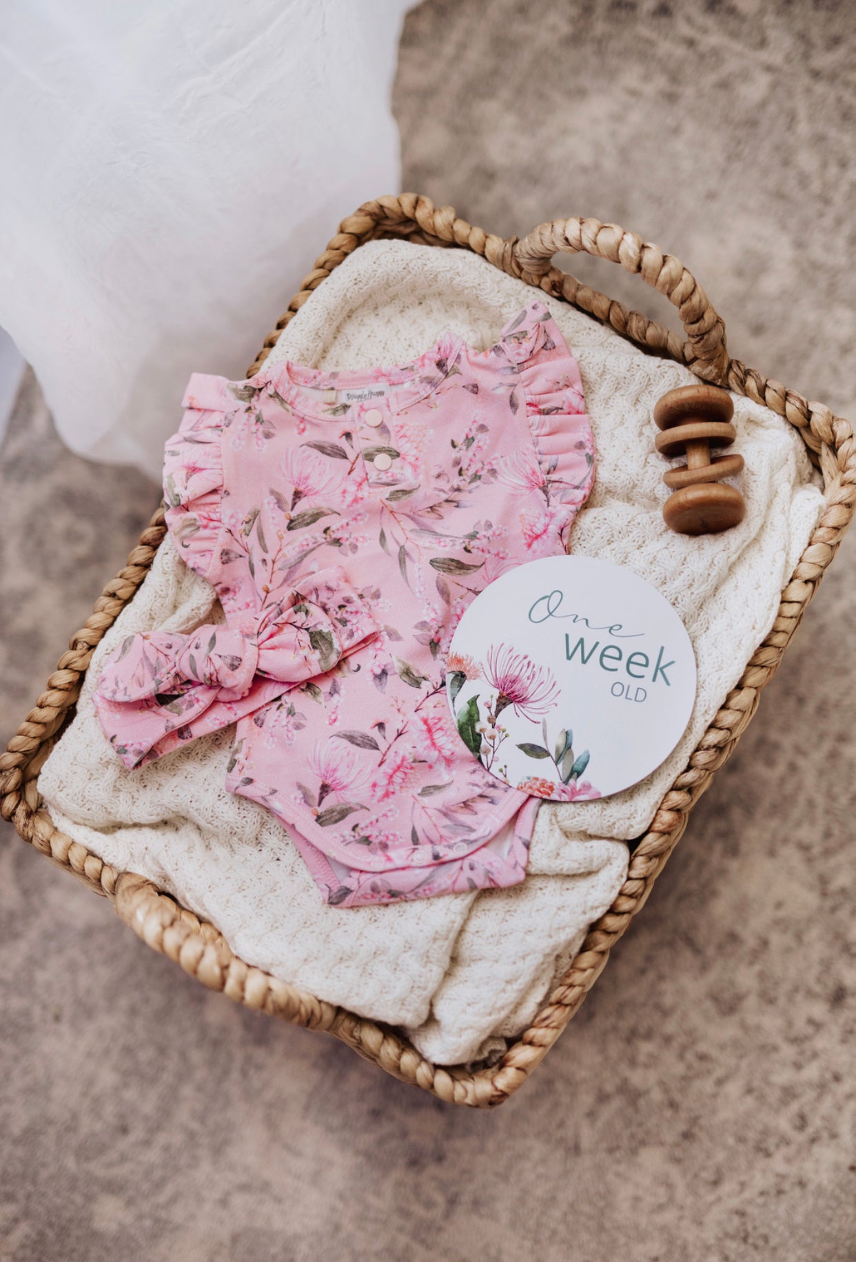 Pink Wattle Short Sleeve Bodysuit