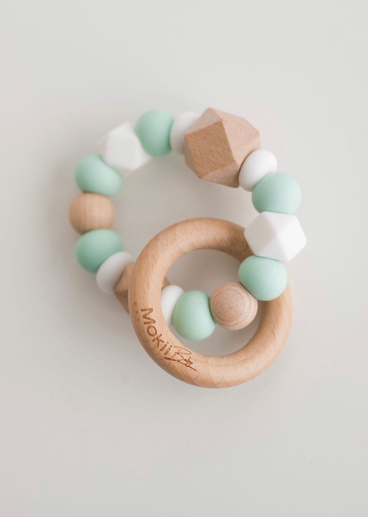 Personalised Evergreen Spearmint Teething Rattle