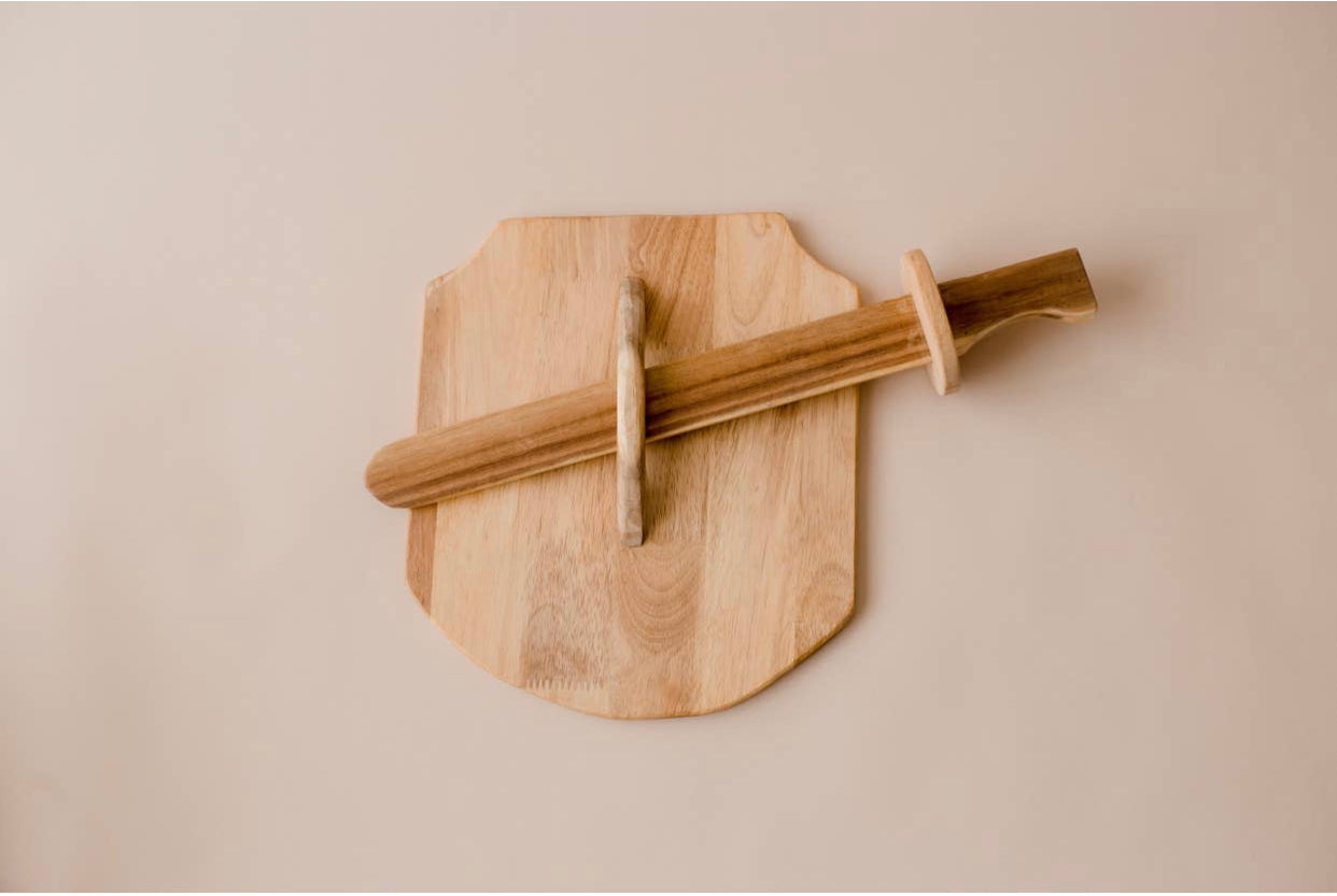 Wooden sword and shield