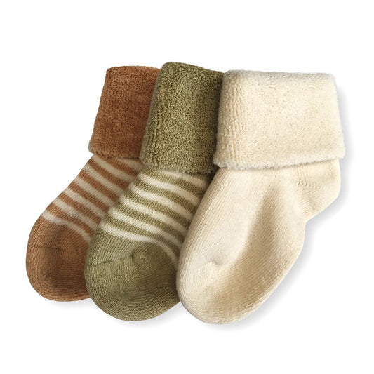 3 pack Terry Socks ~ Striped